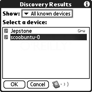 Palm Treo ищет Bluetooth