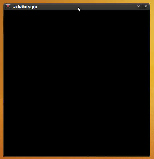 Первое приложение на основе Clutter - да, это всего лишь черное окно, но это также и доказательство корректной настройки вашего окружения разработки