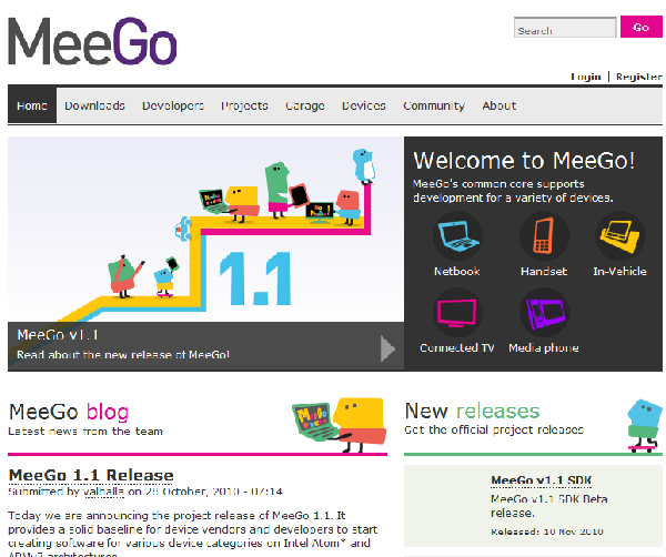 Официальный сайт MeeGo