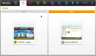 MeeGo: вкладка Zones