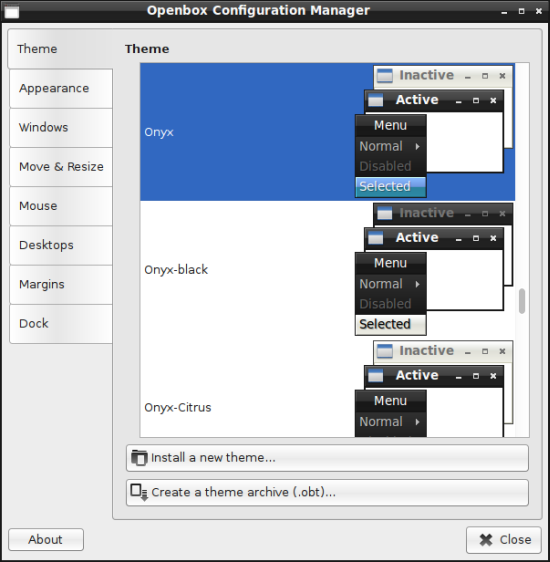 Openbox Configuration Manager