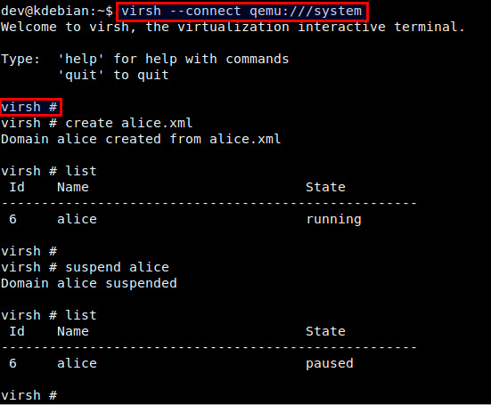 командная строка virsh