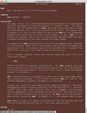 Страница руководства утилиты make является источником полезной информации