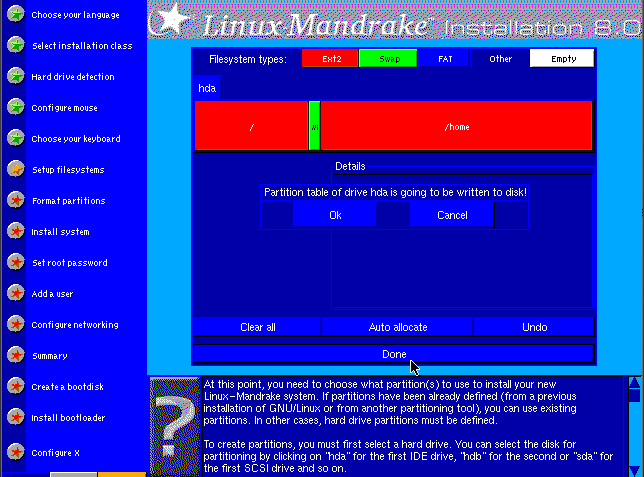 Установка Mandrake 8.0