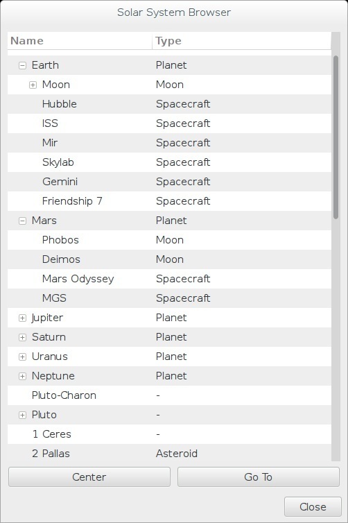 Solar System Browser